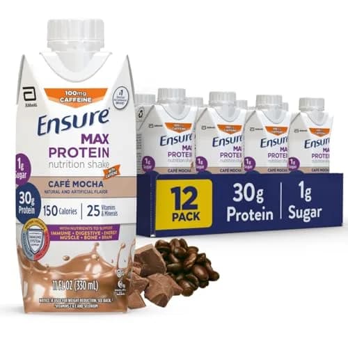 Ensure Max Protein Café Mocha Shake, 11 Fl Oz (12 Pack) | 30g Protein & 1g Sugar for Muscle & Hunger Support thumbnail 1