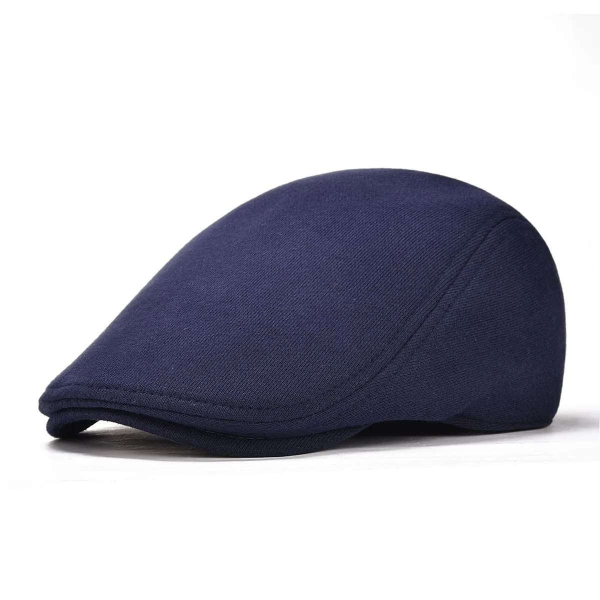 VOBOOM Men's Cotton Flat Ivy Gatsby Newsboy Driving Hat Cap Navy | Adjustable Fit for Daily Wear
