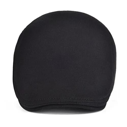 VOBOOM Men's Cotton Flat Ivy Gatsby Newsboy Driving Hat Cap (Style2-Black) | One Size Fits 58-60cm thumbnail 4