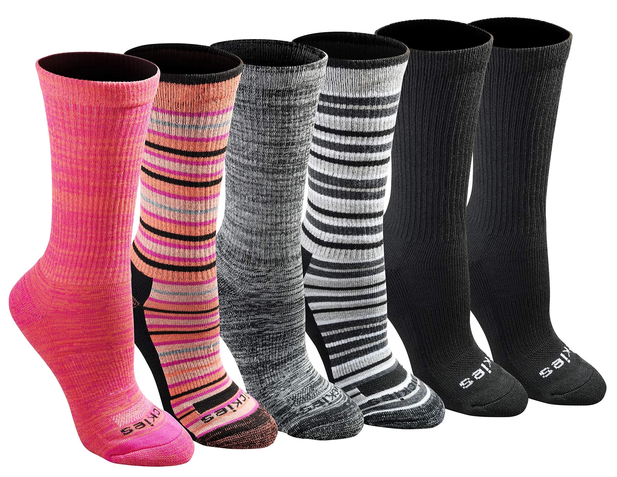 Dickies Dri-Tech Moisture Control Crew Socks | Moisture-Wicking, Reinforced Toe, Stripe (6 Pairs)