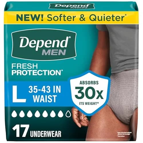 Depend Adult Incontinence Underwear Large | Maximum Absorbency, Cotton-Like Comfort, Odor Control thumbnail 1