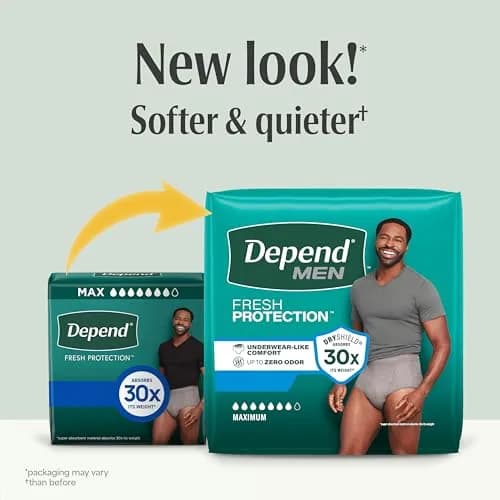 Depend Adult Incontinence Underwear Large | Maximum Absorbency, Cotton-Like Comfort, Odor Control thumbnail 2