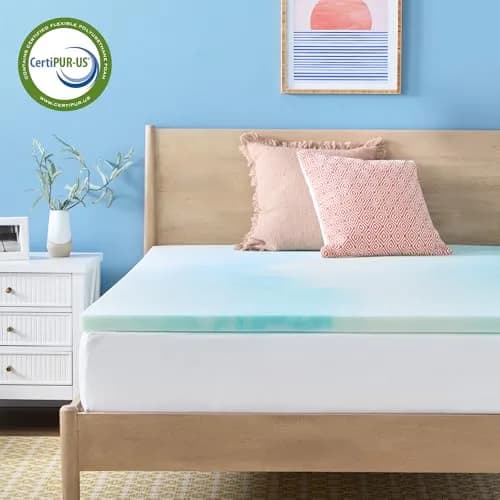 Linenspa 2 Inch Swirl Gel Memory Foam Mattress Topper | Cooling, Full Size thumbnail 7