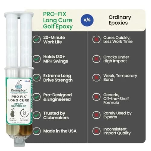 Brampton PRO-FIX Long Cure Golf Epoxy 25ml (0.85 Fl Oz) | Extra Strength for All Golf Shafts and Heads thumbnail 6
