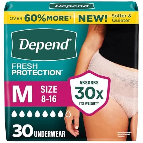 Depend Fresh Protection Adult Diapers for Women Medium | Ultra-Absorbent, Odor-Controlled Comfort thumbnail 1