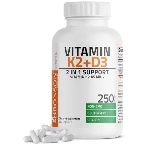 Bronson Vitamin K2 D3 Complex 250 Capsules thumbnail 1
