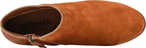 SoftWalk Women's ROCKLIN Boot, Brandy, 6.5 Narrow | Versatile ankle boot with premium leather, side zip, all-day comfort thumbnail 2