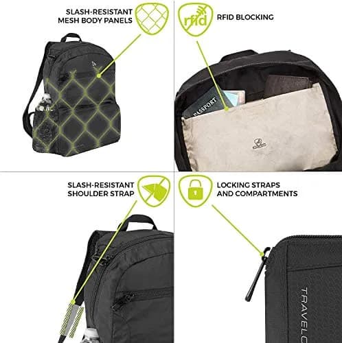 Travelon Anti-Theft Active Packable Backpack Charcoal | 18.5L (0.52 m³) thumbnail 4