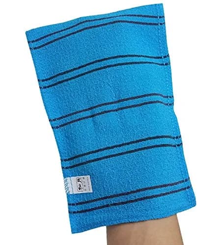 SONGWOL Korean Beauty Exfoliating Bath Towel Gloves - Strong Scrub Wash Clothes (10 Pack, Blue) thumbnail 1