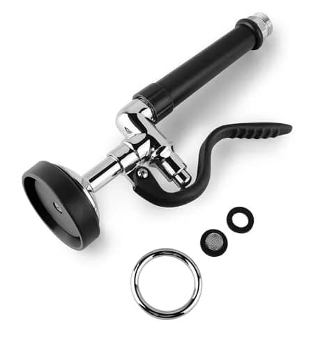 BESTJEEF Pre Rinse Sprayer Commercial Sink Faucet Spray Valve Black | High Pressure Water Save thumbnail 1