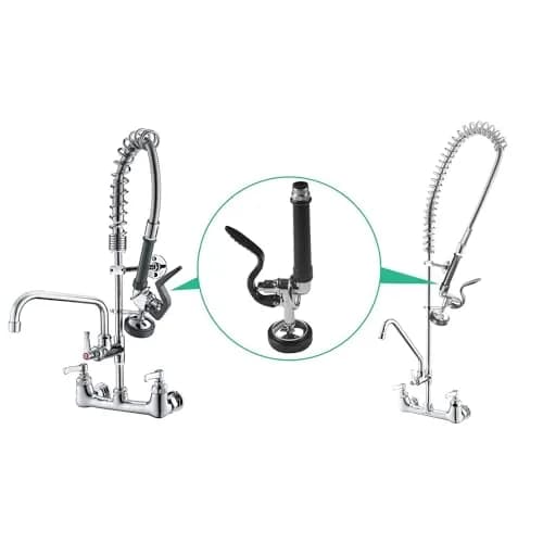 BESTJEEF Pre Rinse Sprayer Commercial Sink Faucet Spray Valve Black | High Pressure Water Save thumbnail 7