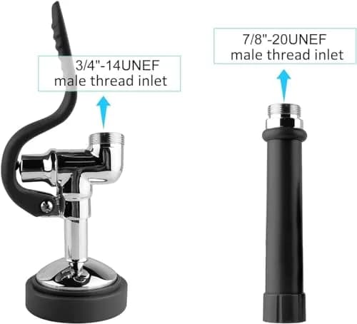 BESTJEEF Pre Rinse Sprayer Commercial Sink Faucet Spray Valve Black | High Pressure Water Save thumbnail 2