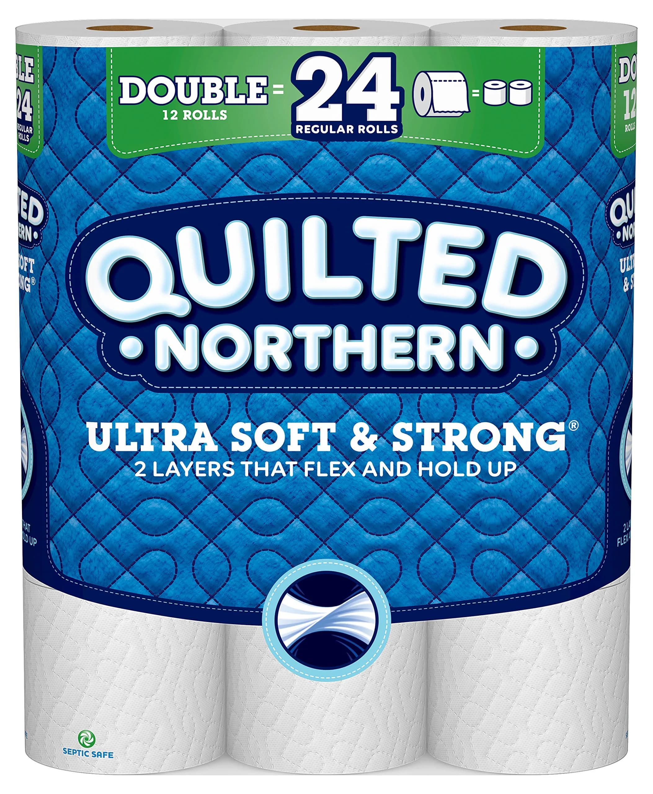 Quilted Northern Ultra Soft & Strong Toilet Paper, 32 Mega Rolls (10496 Sheets Total) | 2-Ply Bath Tissue — 12 Rolls (164 Sheets each)