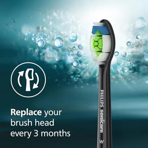 Philips Sonicare W DiamondClean Brush Heads Black 2-Pack (6 Month Supply) | Clinically Tested Whitening & Plaque Removal thumbnail 9