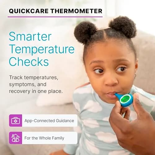 Kinsa QuickCare Smart Digital Thermometer with Bluetooth & App | FDA Cleared for Oral, Rectal, Armpit Use | Kinsa Blue thumbnail 2
