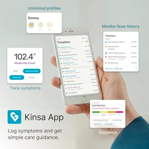 Kinsa QuickCare Smart Digital Thermometer with Bluetooth & App | FDA Cleared for Oral, Rectal, Armpit Use | Kinsa Blue thumbnail 4