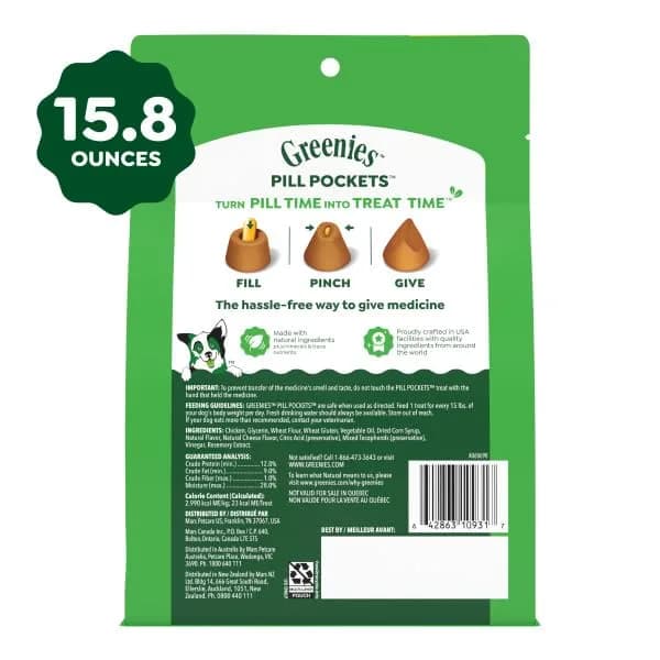 Greenies Pill Pockets Large Size Dog Treats, Cheese Flavor, 60 Count (Pack of 1) | Vet-Recommended Pill Hiders thumbnail 10