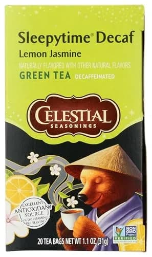 Celestial Seasonings Green Tea Sleepytime Decaf Lemon Jasmine 20 Count | Soothing Herbal Blend with Vitamin C thumbnail 1