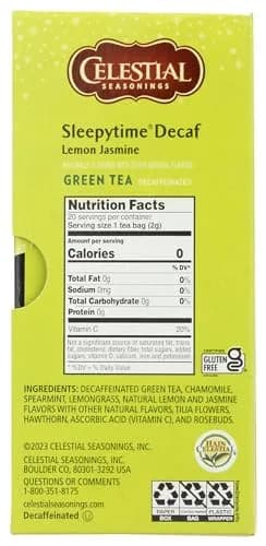Celestial Seasonings Green Tea Sleepytime Decaf Lemon Jasmine 20 Count | Soothing Herbal Blend with Vitamin C thumbnail 7