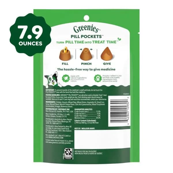 Greenies Pill Pockets Large Size Dog Treats, Cheese Flavor, 30 Count (7.9 oz) | Vet-Recommended Pill Hiding Treat thumbnail 10