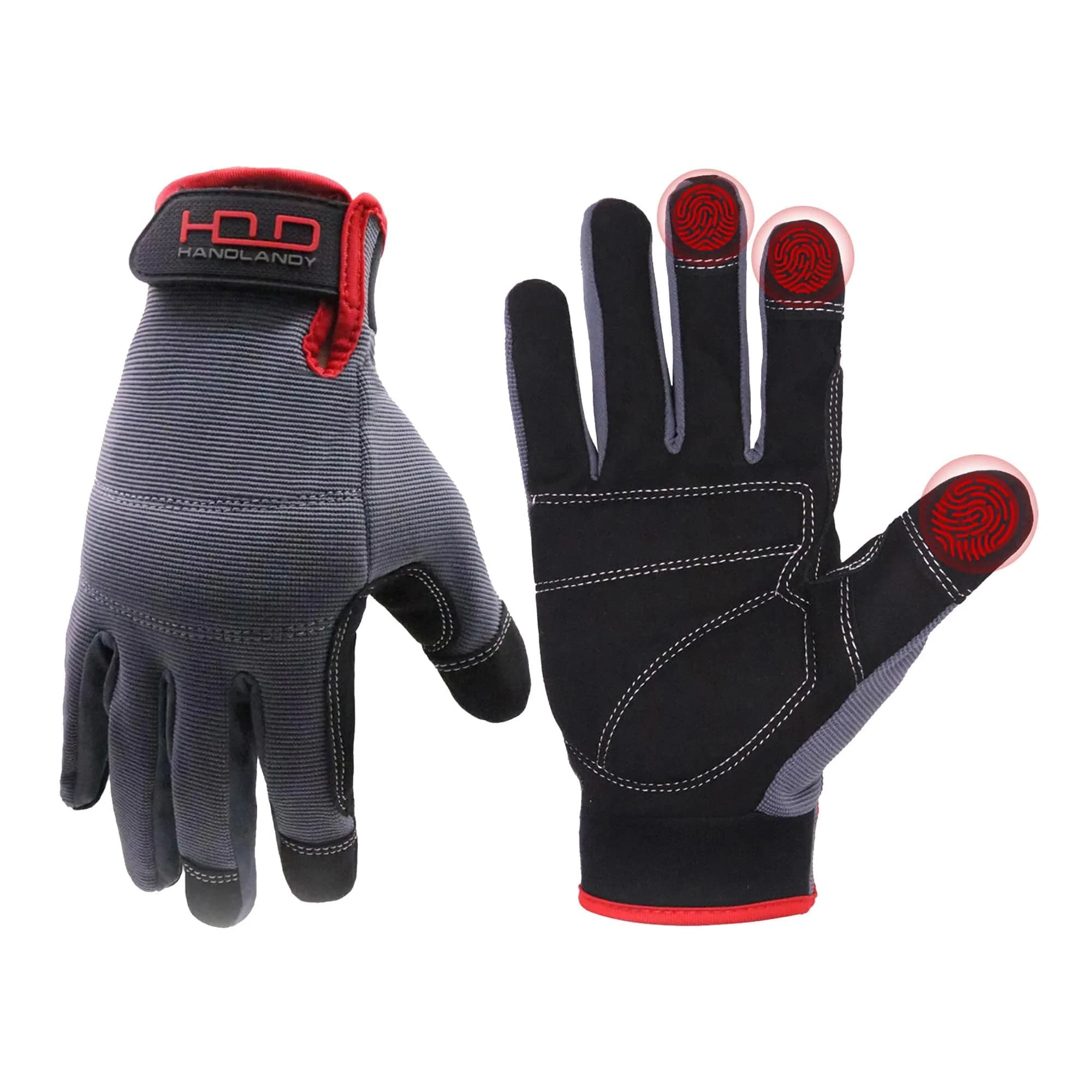 HANDLANDY Work Gloves for Men & Women, Utility Mechanic Touch Screen, Flexible Gardening Gloves (X-Large, 1 Pair)