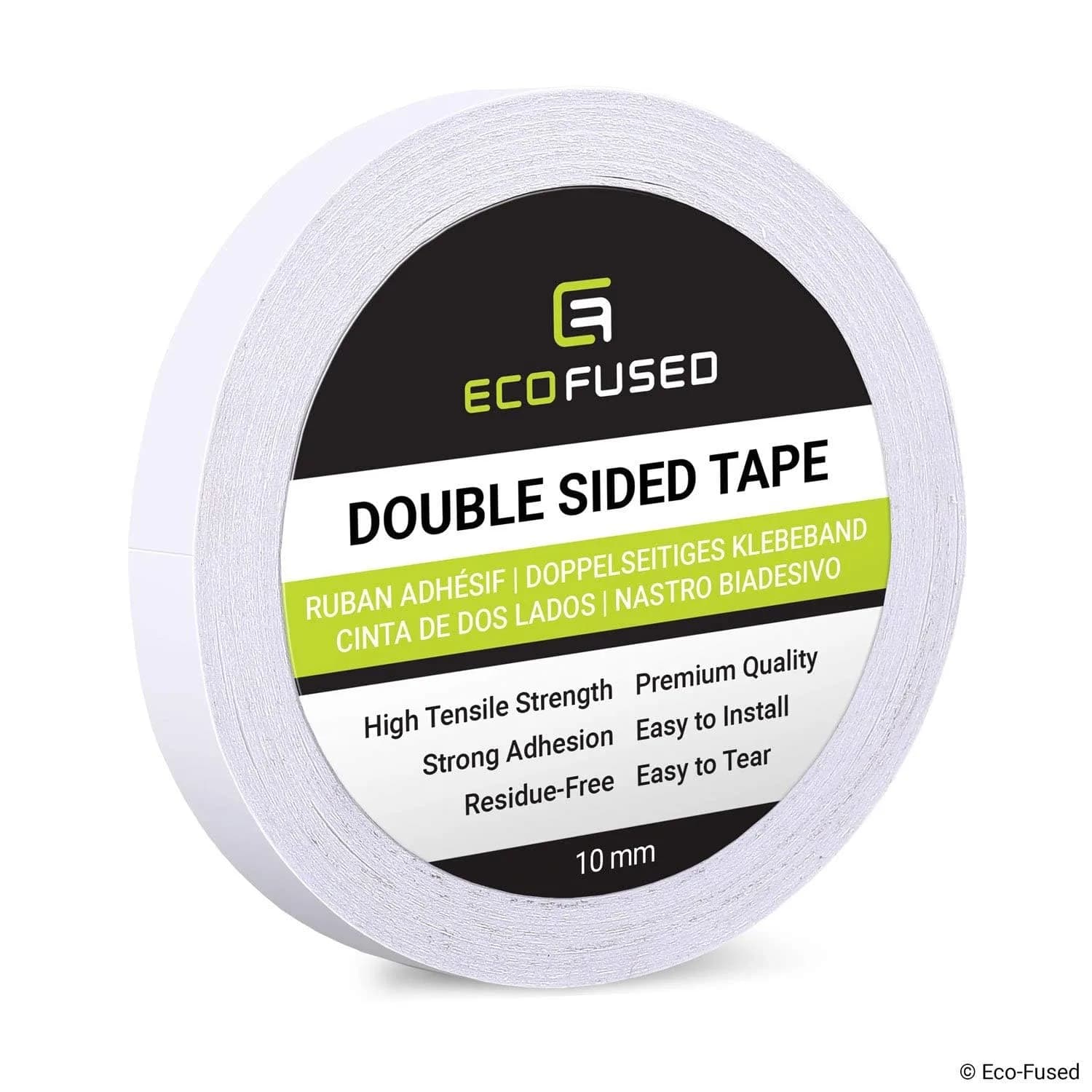 Eco-Fused Double-Sided Conductive Copper Foil Tape 12.7mm x 20m | EMI/RF Shielding, Paper Circuits, Arts & Crafts — White