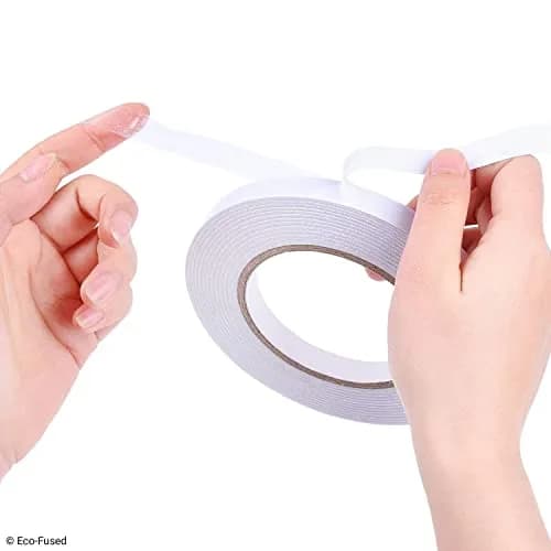 Eco-Fused Premium Double Sided Adhesive Tape 10mm (0.4 Inch) x 50m (55 Yards) | 2 Rolls for Arts, Crafts & Office thumbnail 3