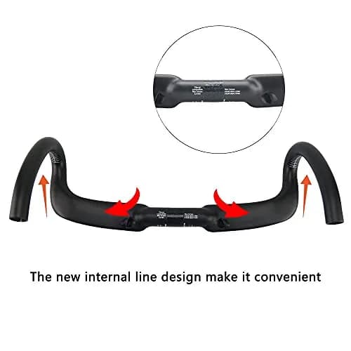 Alfa Pasca Aero Handlebars Carbon Drop Bars 31.8x420mm 210g ±10g | Ultra-Light Matte Black with Red Accents thumbnail 7