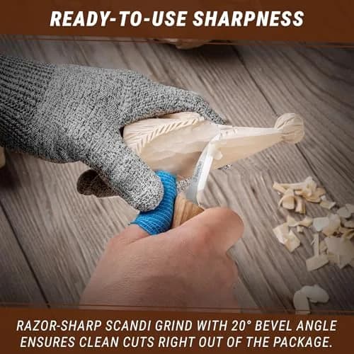 BeaverCraft Wood Chip Carving Knife C8 1.8" | Fine Detail Wood Carving Tool for Beginners & Kids thumbnail 6