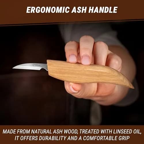 BeaverCraft Wood Chip Carving Knife C8 1.8" | Fine Detail Wood Carving Tool for Beginners & Kids thumbnail 7