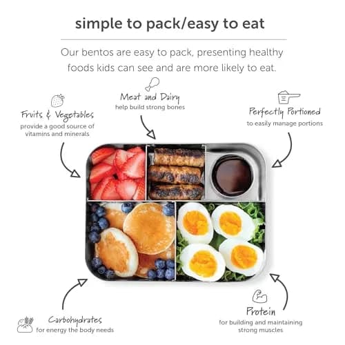 LunchBots Small Stainless Steel Kids Bento Box 4-Section 16oz | Compact, Durable & Safe for Kids thumbnail 5
