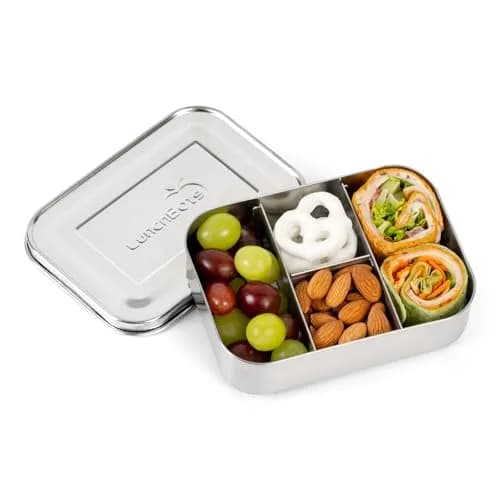 LunchBots Small Stainless Steel Kids Bento Box 4-Section 16oz | Compact, Durable & Safe for Kids thumbnail 2