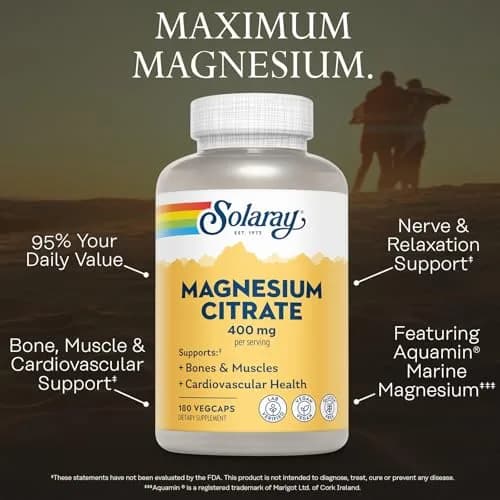 Solaray Magnesium Citrate 400mg | Vegan Capsules for Bone & Muscle Support in India thumbnail 3