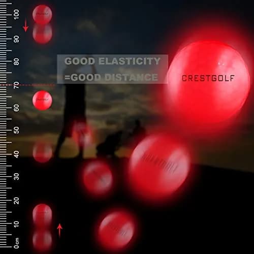 Crestgolf 6 Pack Glow in The Dark Golf Balls Light up Night LED Golf Balls with 12-Minute Reset Timer thumbnail 3