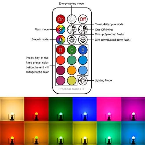 ILC GU10 LED Color Changing Light Bulb 5W RGB + 2700K Warm White, 450 Lumens, 45° Beam Angle, Pack of 8 | Dimmable with Remote Control thumbnail 2