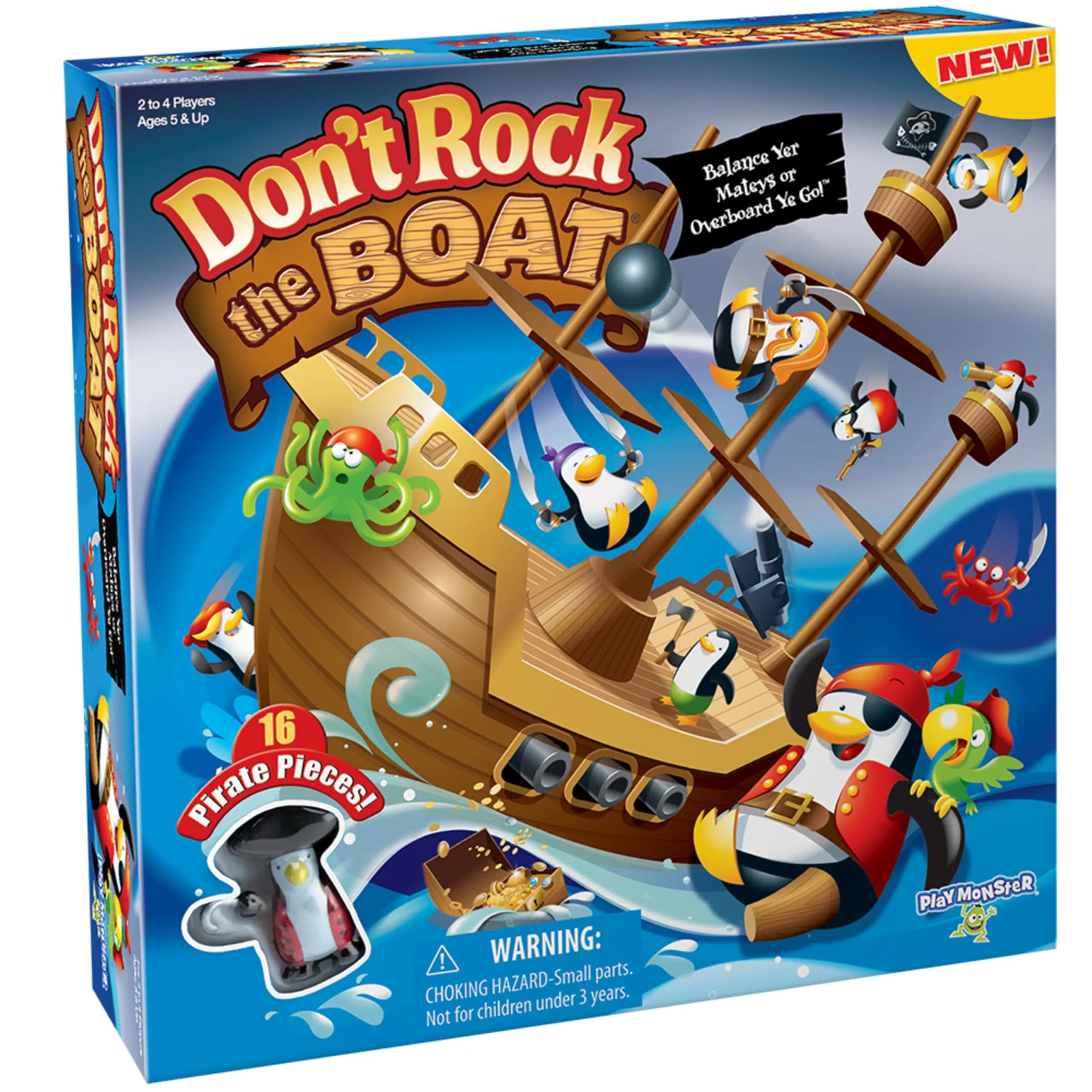 PlayMonster Don’t Rock the Boat Board Game | 27.9 cm (11 in) | Educational Hand-Eye Coordination Game