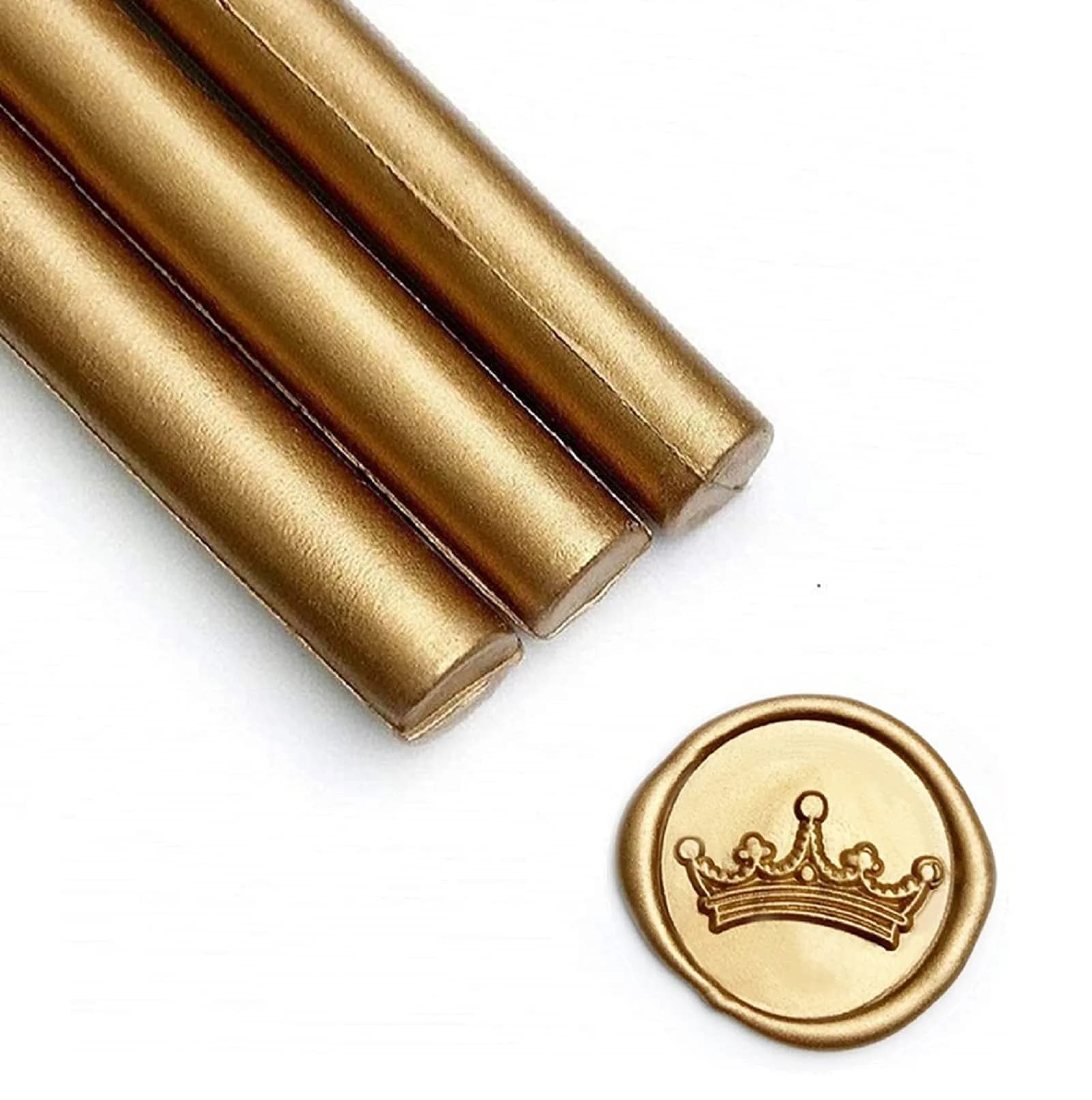 UNIQOOO Metallic Antique Gold Sealing Wax Sticks for Glue Guns | 8 Sticks, 5.5" Length