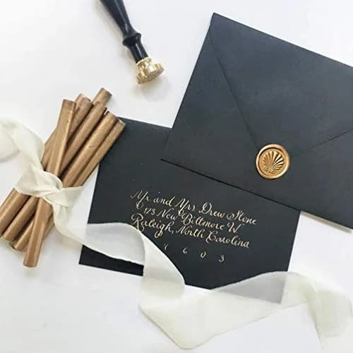 UNIQOOO Metallic Antique Gold Sealing Wax Sticks for Glue Guns | 8 Sticks, 5.5" Length thumbnail 4