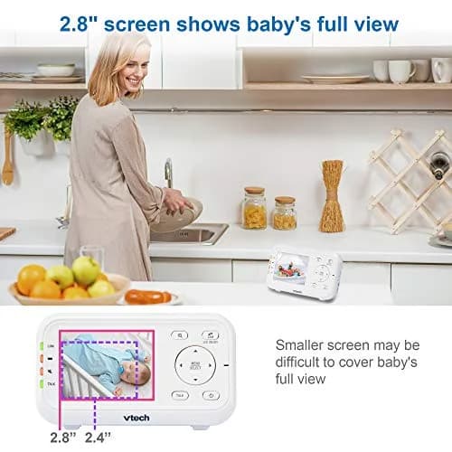 VTech VM3252 No WiFi Video Baby Monitor, 2.8" Screen | 1000ft Range, 480p Video, 2-Way Talk thumbnail 4