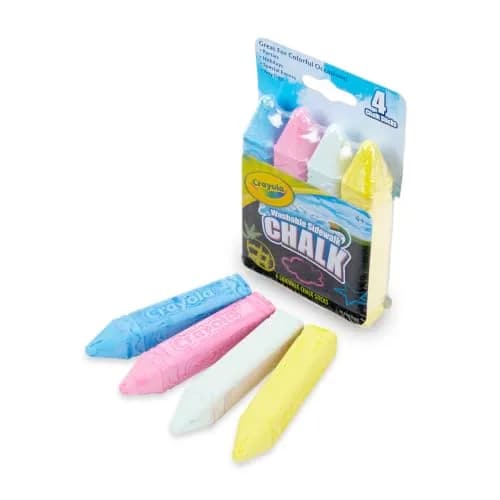 Crayola Sidewalk Chalk 4/Pkg, Multi | Washable Outdoor Art for Kids thumbnail 5