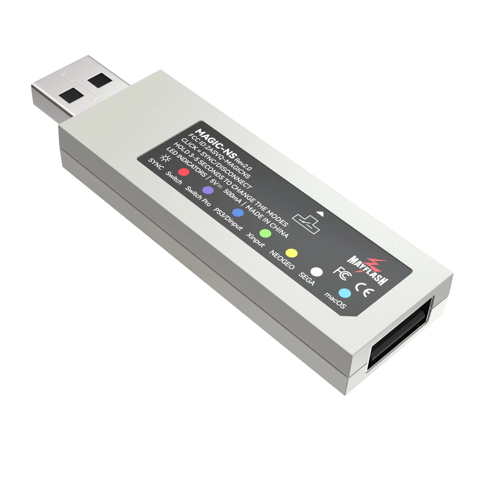 MAYFLASH Magic NS Wireless Bluetooth Controller USB Adapter for Switch/2, Windows, Raspberry Pi, macOS, PS3, NEOGEO Mini - 7.3cm (2.9in) - main product image