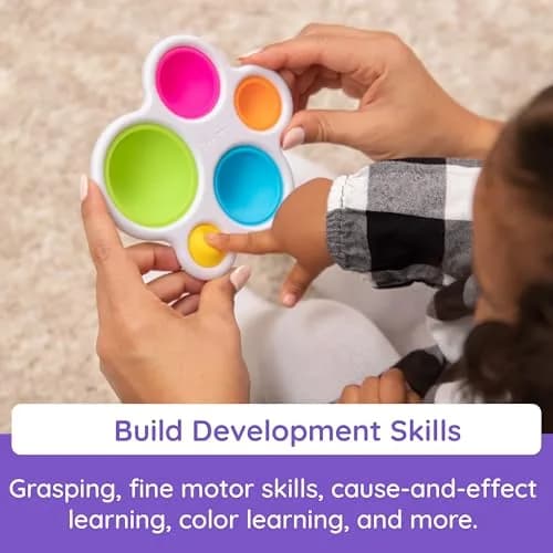 Fat Brain Toys Dimpl Sensory Toy | 5 Silicone Bubbles, BPA-Free, Ages 10 Months+ thumbnail 6