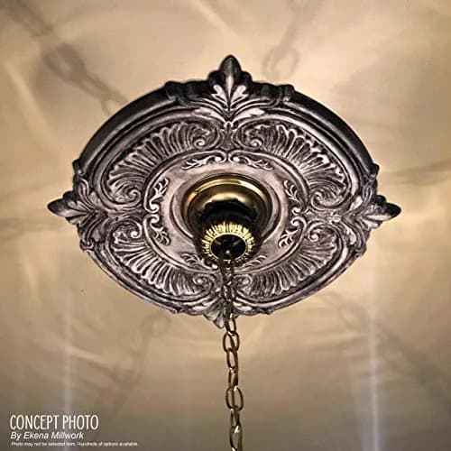 Ekena Millwork Attica Thermoformed PVC Ceiling Medallion 33 cm (13 in.) OD x 1.9 cm (0.75 in.) P | Adds Architectural Detail to Ceilings thumbnail 5