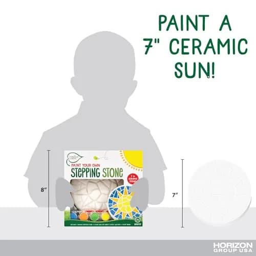 Creative Roots Mosaic Sun Stepping Stone Kit | 7-Inch Ceramic Stone & 6 Paints | DIY Garden Decor for Ages 8+ thumbnail 6
