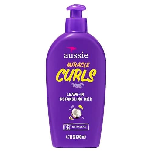 Aussie Miracle Curls Detangling Milk Treatment 197ml (6.7 fl oz) | Coconut & Jojoba Oil for Curly Hair thumbnail 1