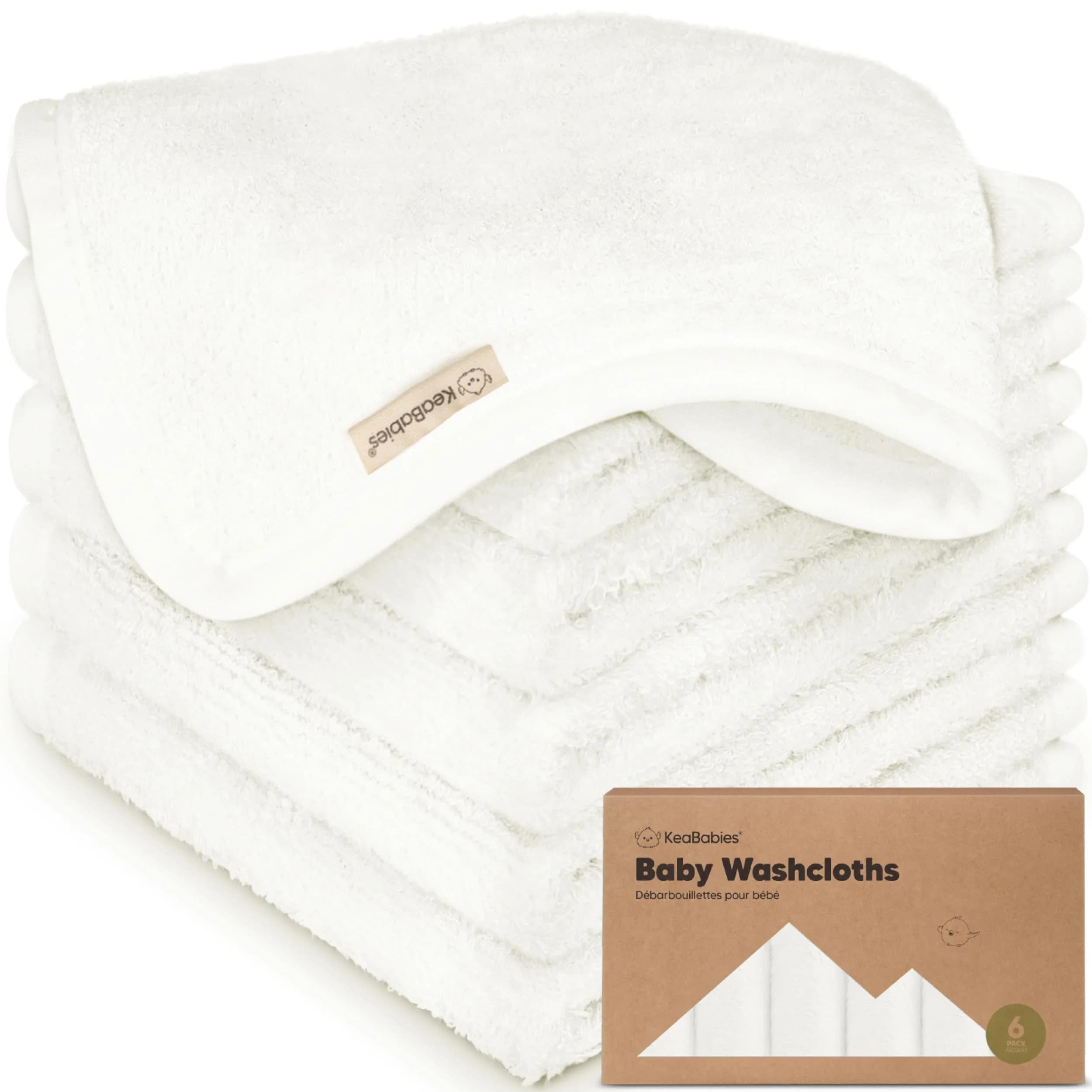 KeaBabies Baby Washcloths 10x10 Inch | Ultra-Soft Bamboo, Absorbent & Reusable for Newborn & Toddler - main product image