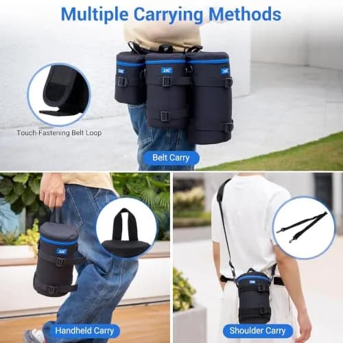 JJC Camera Lens Case Pouch, Padded Bag Fits Lens up to 3.9 x 6.5 (D x L) thumbnail 7