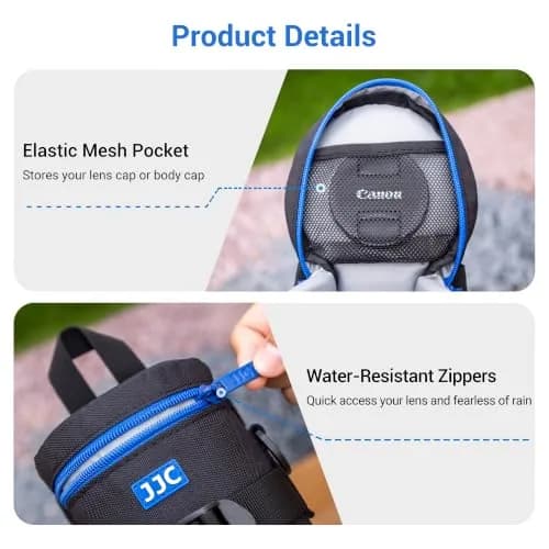JJC Padded Camera Lens Case Pouch for Canon EF 70-200mm f4L, Nikon AF-S 70-200mm f4G, Sony 70-200mm f4G, 110mm x 190mm (4.3" x 7.5") thumbnail 5