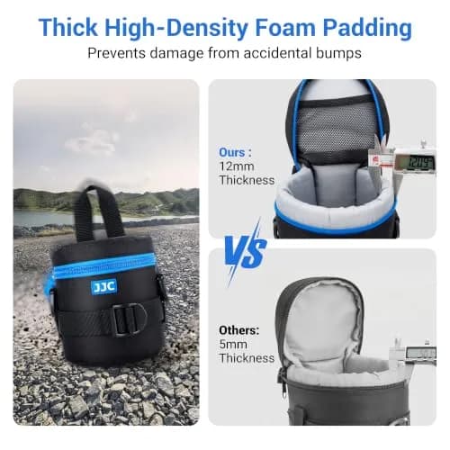 JJC Camera Lens Case Pouch, Padded Bag Fits Lens up to 3.0 x 3.9 (D x L) thumbnail 7