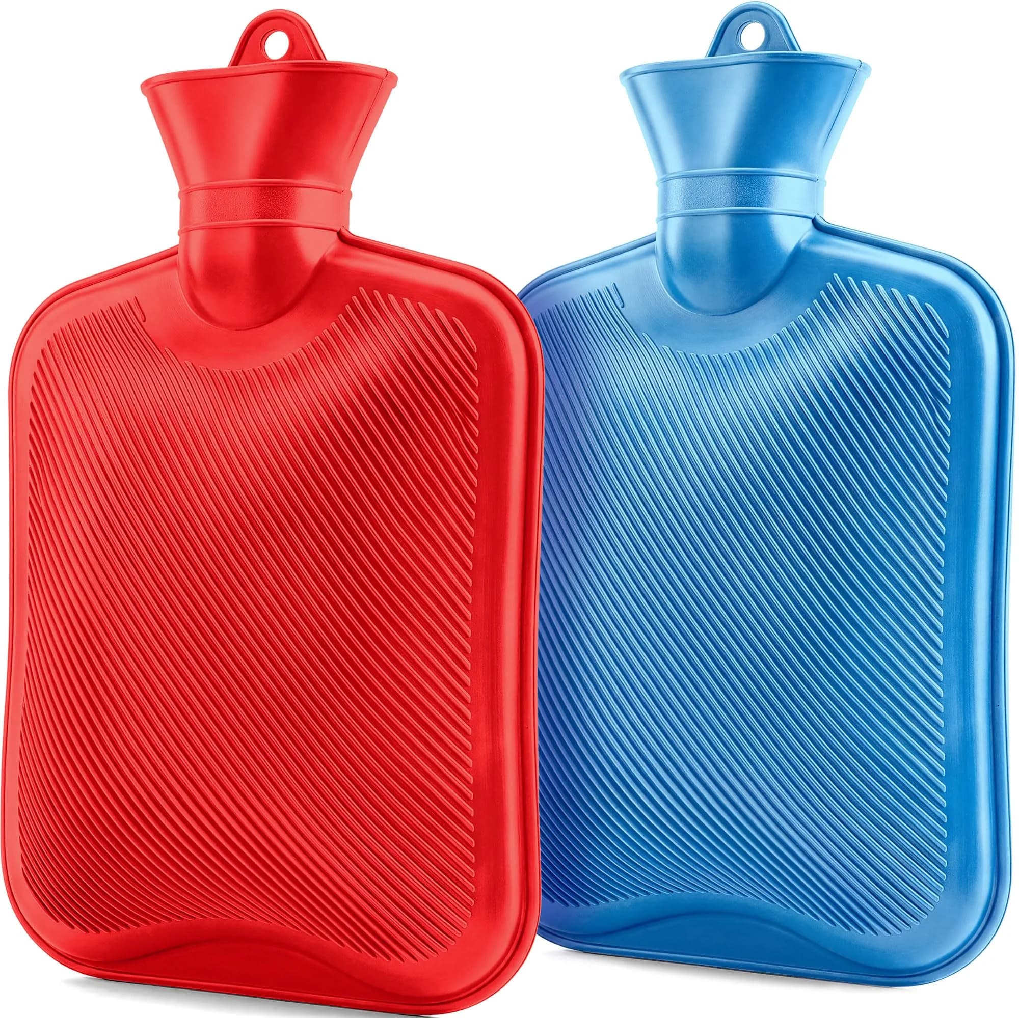 SteadMax 2 Pack Hot Water Bottles 2L | Natural Rubber Pain Relief Heat Therapy — 2 Random Colors